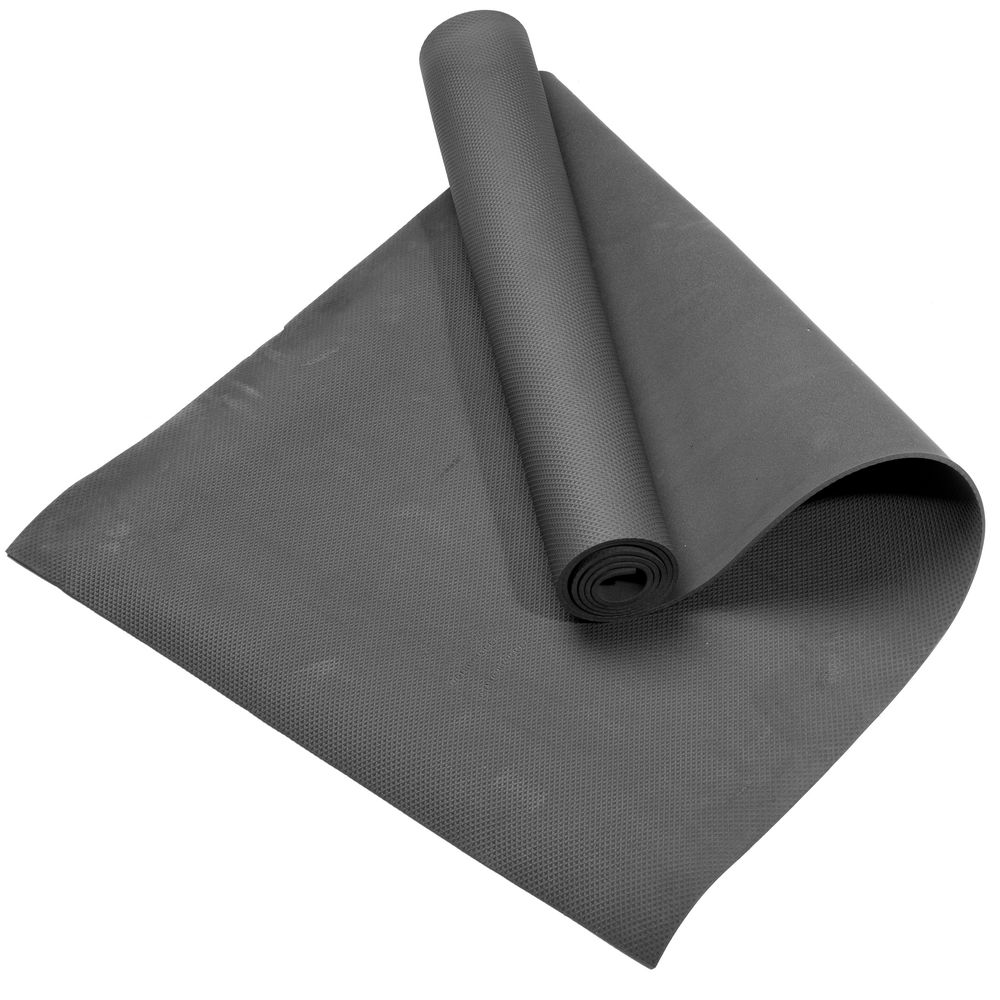 Коврик для йоги и фитнеса с лентой Anga, графит — пример нанесения логотипа () | Print Logo