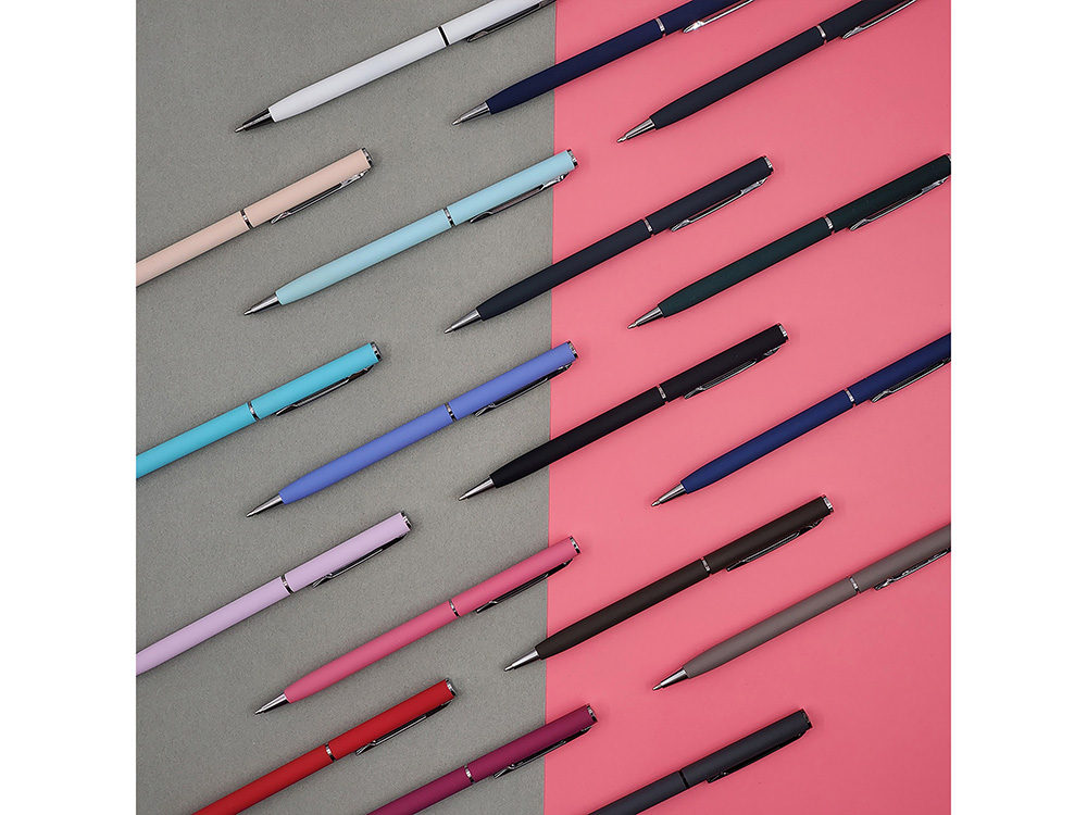 Ручка шариковая автоматическая BrunoVisconti® PALERMO цвет корпуса сине-черный, soft-touch, 0.7 мм