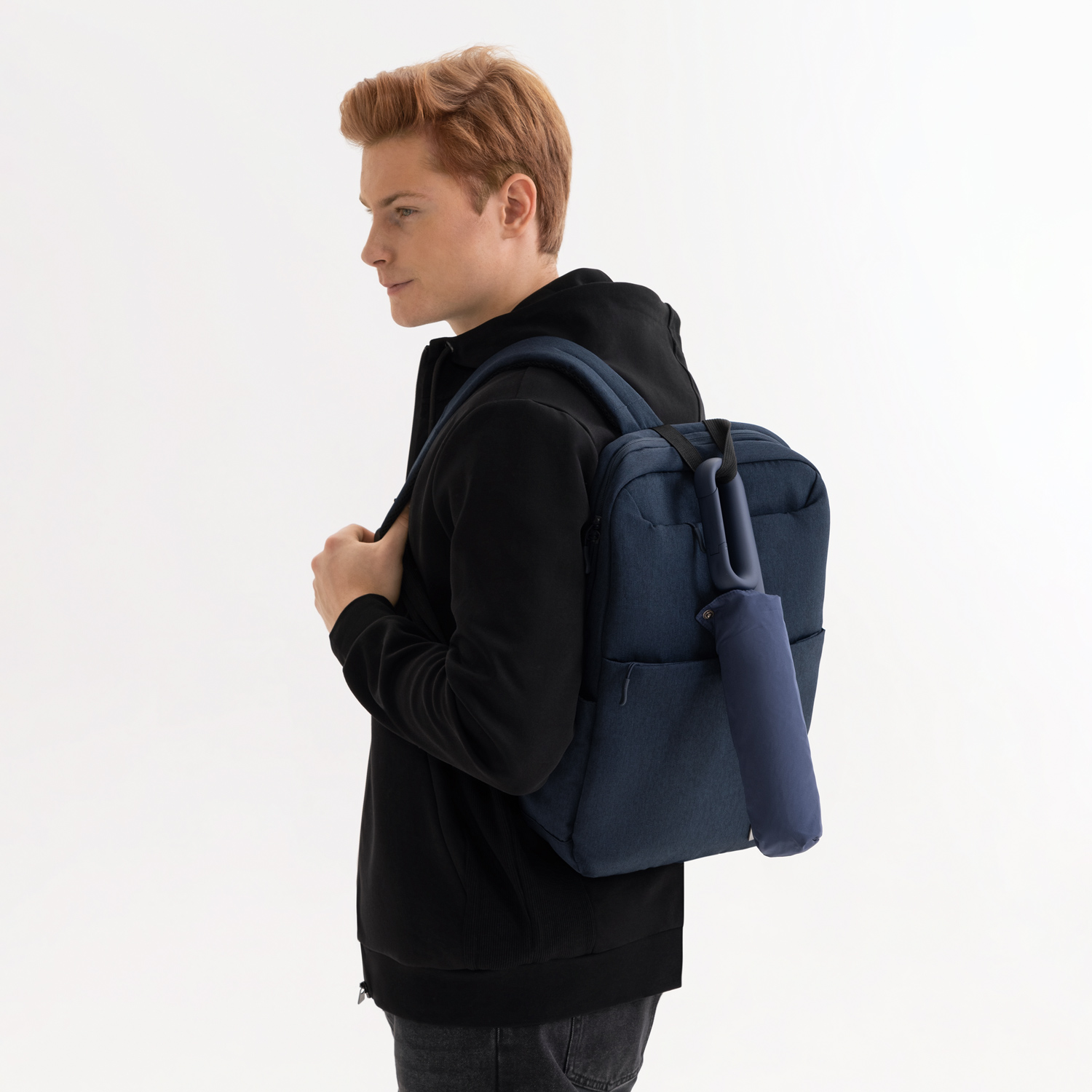 Толстовка на молнии с капюшоном Матео (Mateo) черная, размер S/M