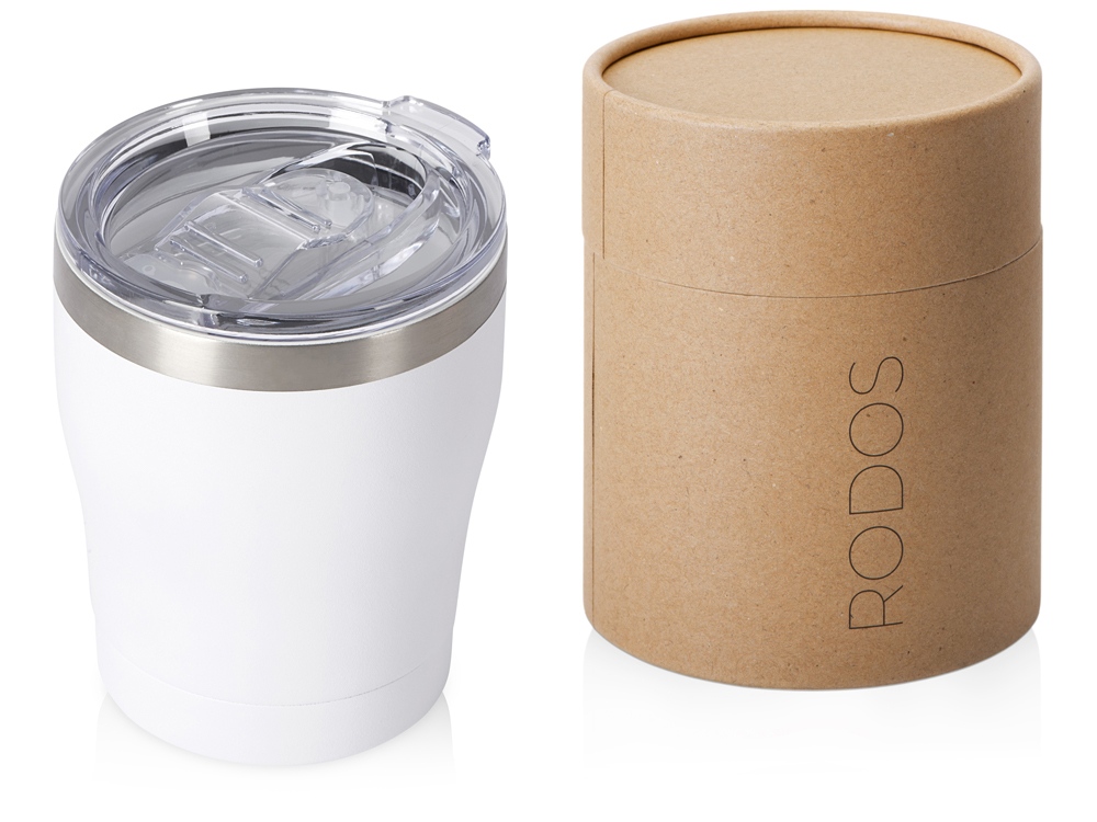 Вакуумная термокружка Rodos с керамическим покрытием, тубус, 350 мл с логотипом Waterline | Print Logo