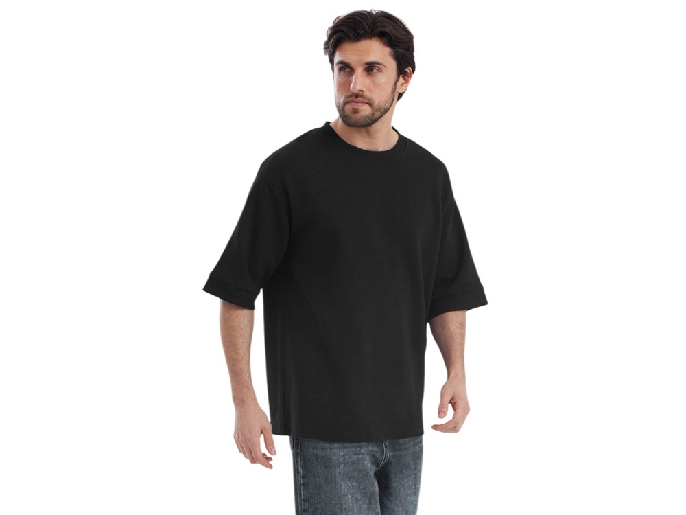 Футболка Kyoto из джерси 180 г/м2 с пич отделкой, унисекс, черный