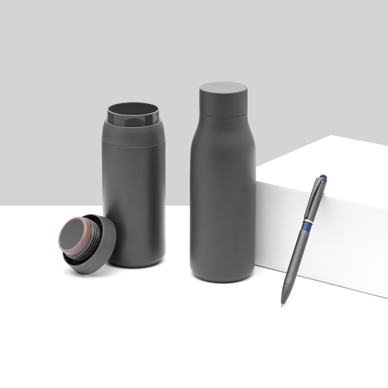 Термобутылка вакуумная герметичная Грейс, серая