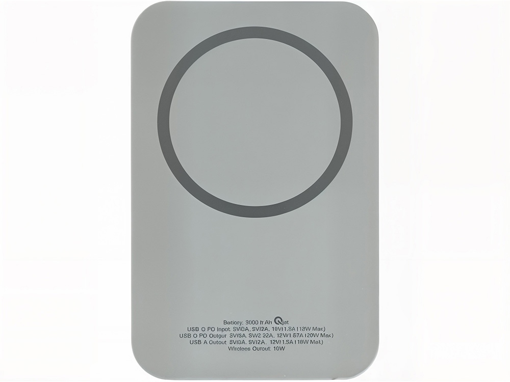 Магнитный беспроводной внешний аккумулятор MagnetIQ, 5000 mah, 10 W, серый Cool gray 7C