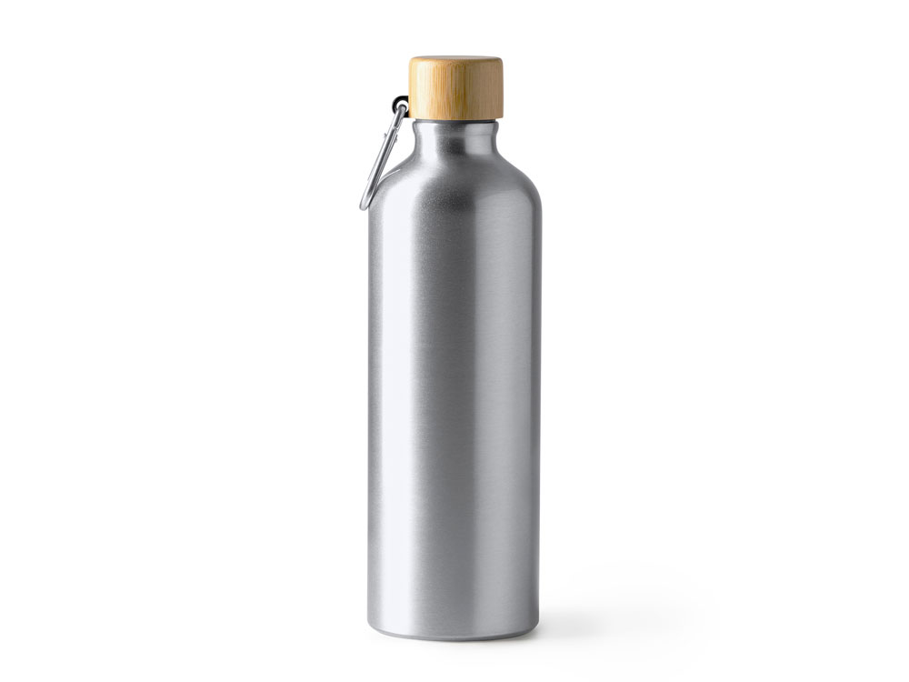 Алюминиевая бутылка BROLY с карабином, 800 мл, серебристый