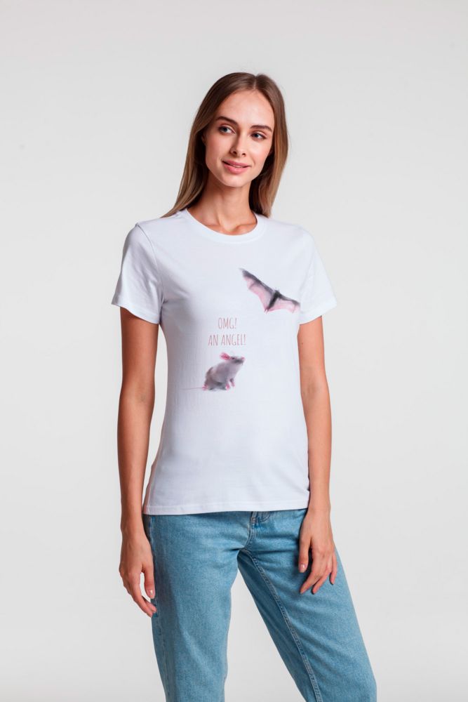 Футболка женская An Аngel — пример нанесения логотипа (Соль) | Print Logo