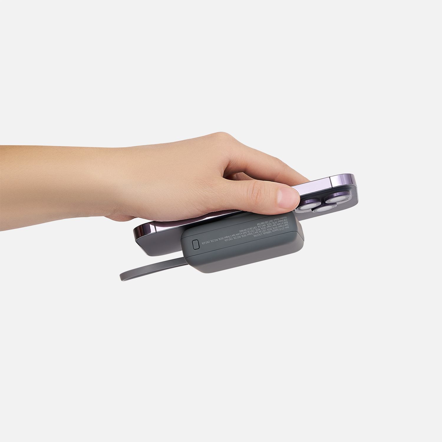 Внешний аккумулятор с подсветкой Риттер PD (Ritter PD) 10000mAh с функцией беспроводной зарядки 15W, серый