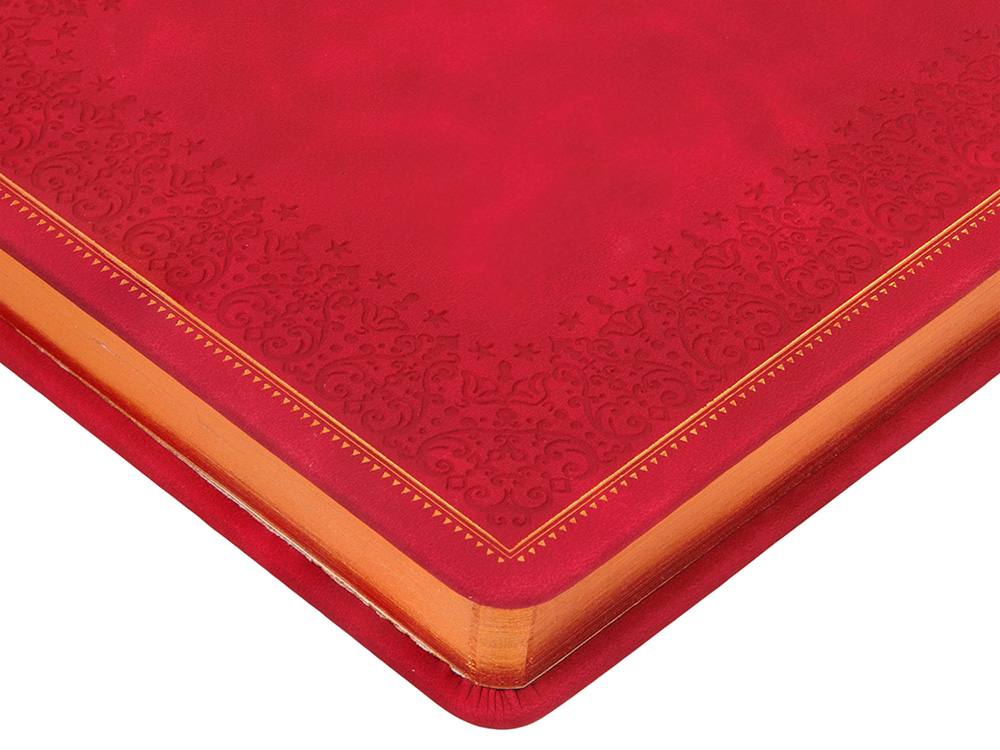 Ежедневник недатированный А5 Royal, красный с бронзовым срезом