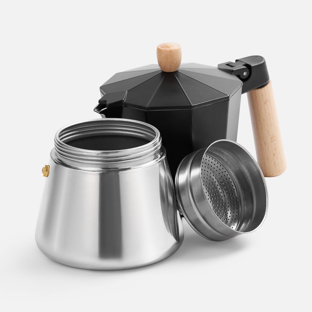 Гейзерная кофеварка Puffa — пример нанесения логотипа () | Print Logo