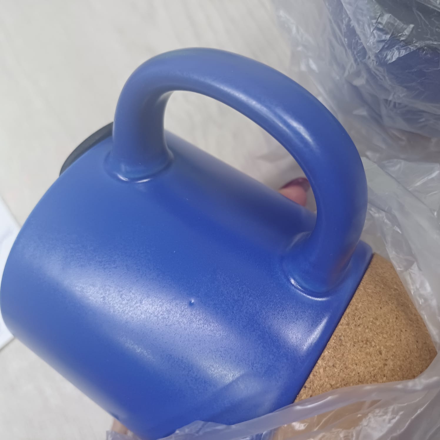 Кружка Denpasar с пробковым дном и крышкой, цветная с двух сторон, синий