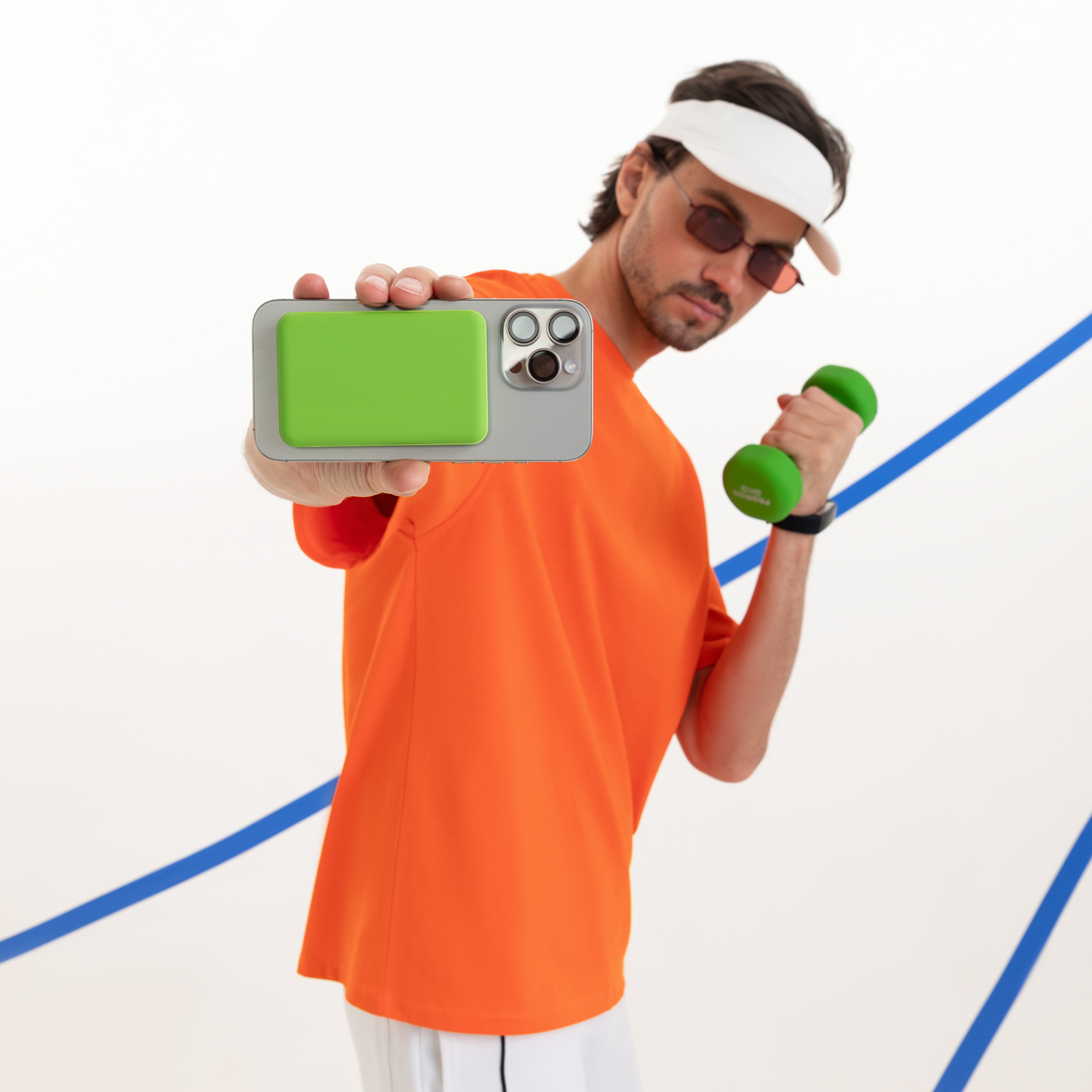 Внешний аккумулятор Ларго PD (Largo PD) 5000mAh с функцией беспроводной зарядки 15W, салатовый