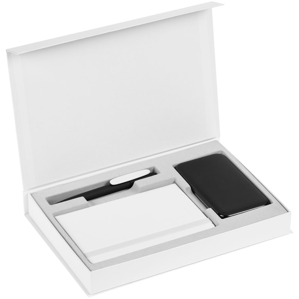 Коробка Silk с ложементом под ежедневник 10x16 см, аккумулятор и ручку