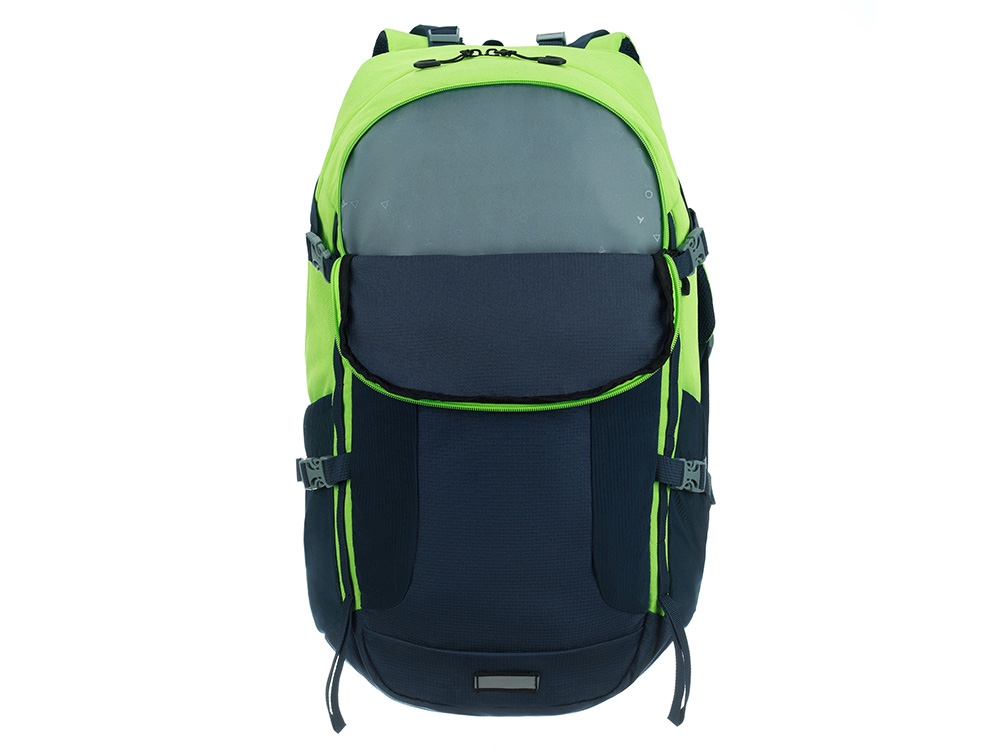 Туристический рюкзак TORBER КЕМПИНГ, синий/салатовый, полиэстер, 36 х 54 х 16 см