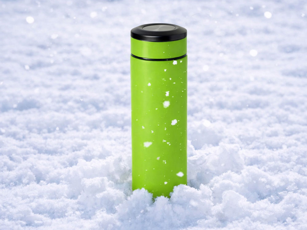 Вакуумный термос Vacuum Flask C1, soft touch, 420мл, зеленое яблоко