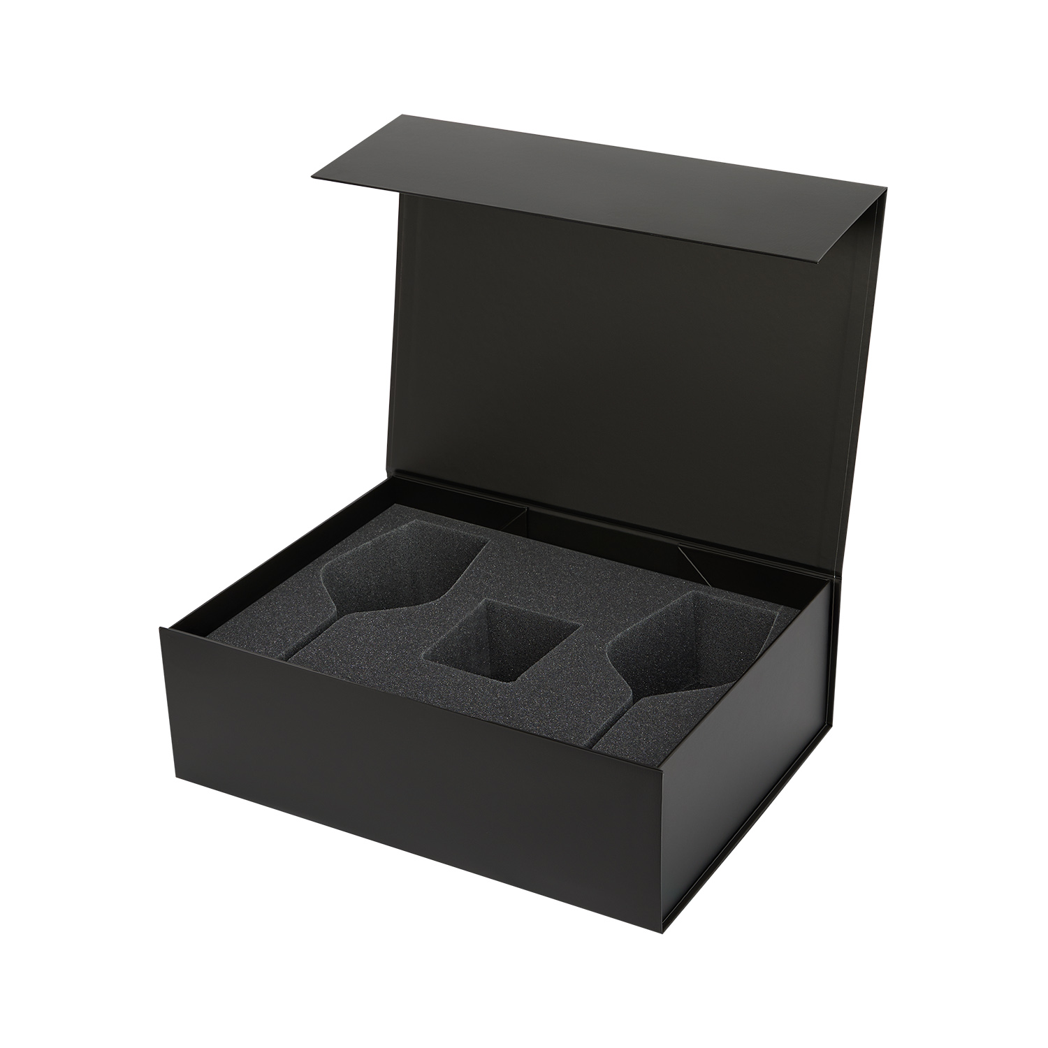 Ложемент под свечу Enigma + 2 бокала для вина в среднюю коробку-трансформер (арт. 695721) — пример нанесения логотипа (Portobello подарочная упаковка) | Print Logo