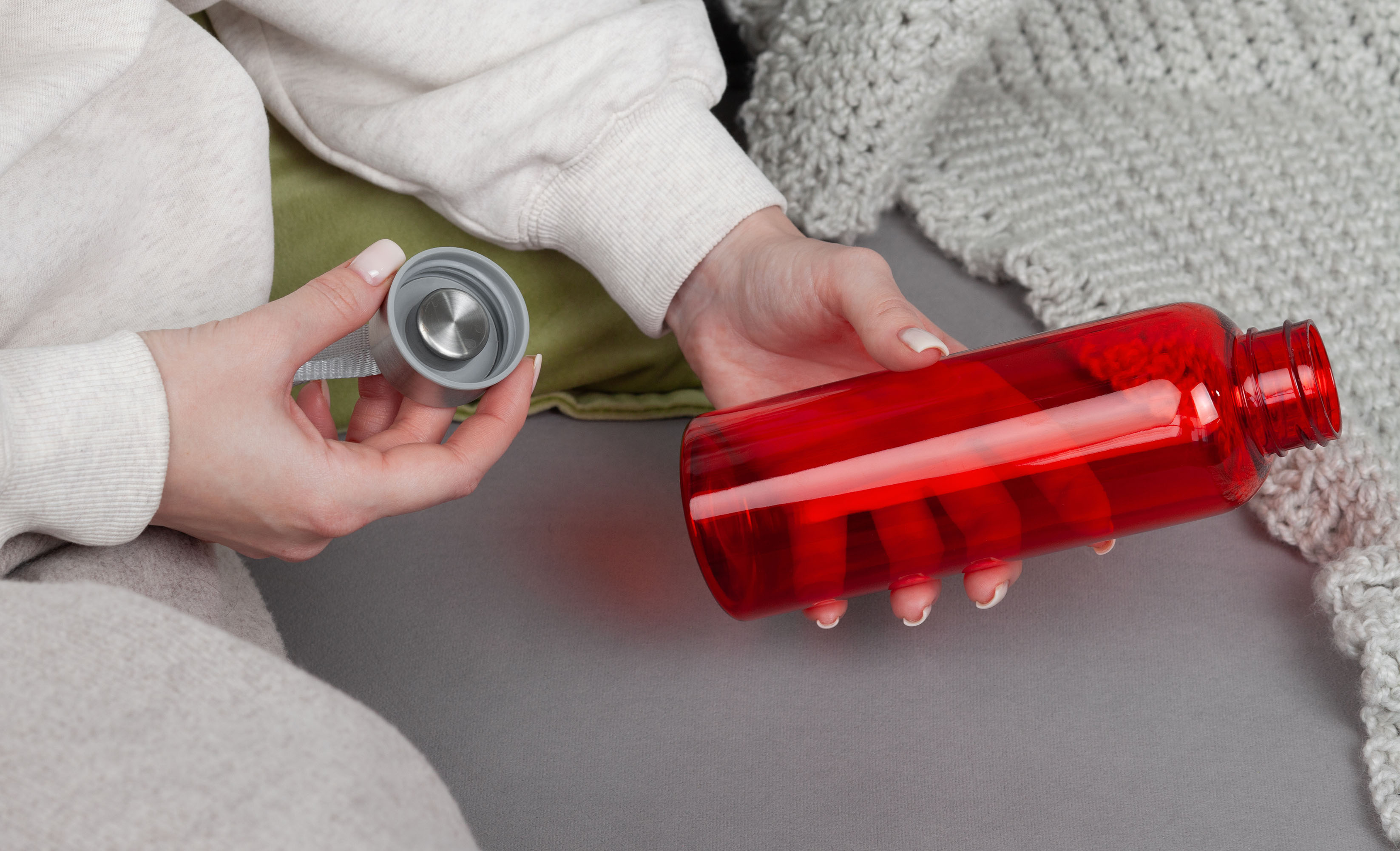 Бутылка для воды "H2O" 500 мл, оранжевый