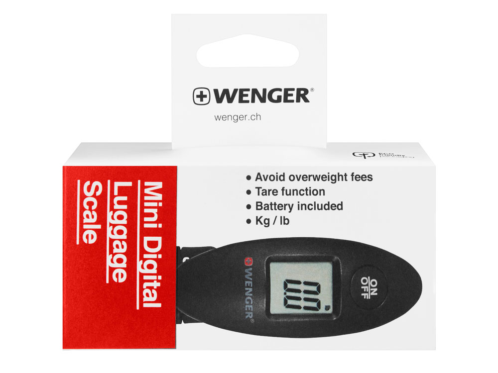 Мини-весы для багажа WENGER электронные, черные, АБС-пластик, до 40 кг