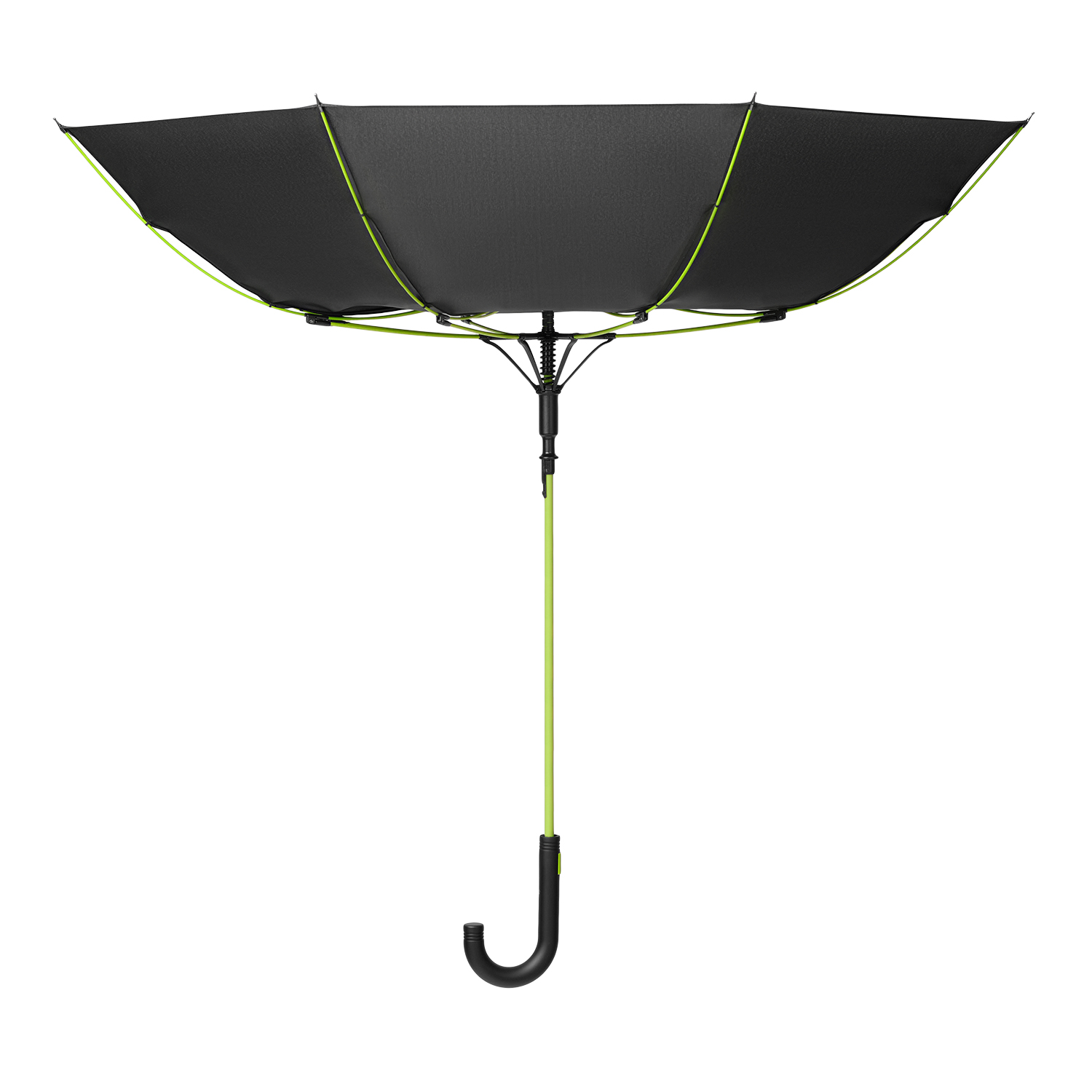 Зонт-трость Квантум (Quantum), черный/салатовый