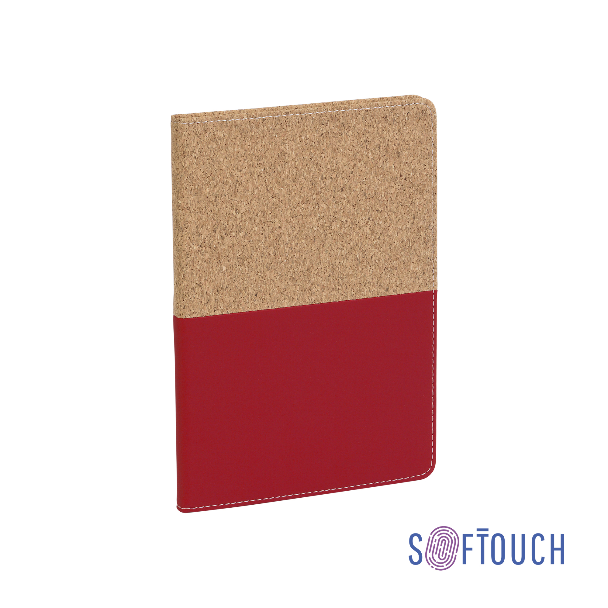 Блокнот "Фьюджи", формат А5, покрытие soft touch+пробка, красный