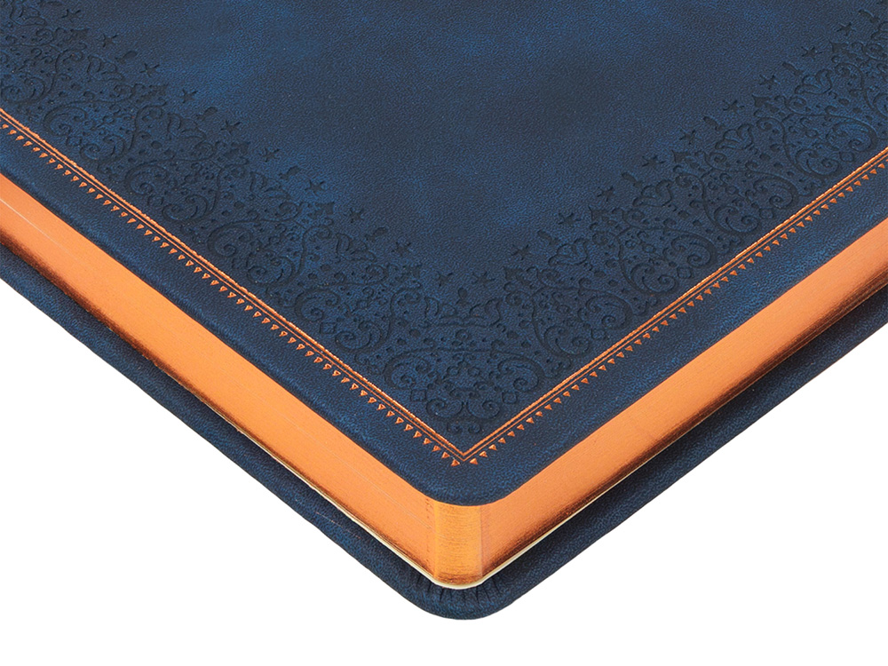 Ежедневник недатированный А5 Royal, синий с бронзовым срезом