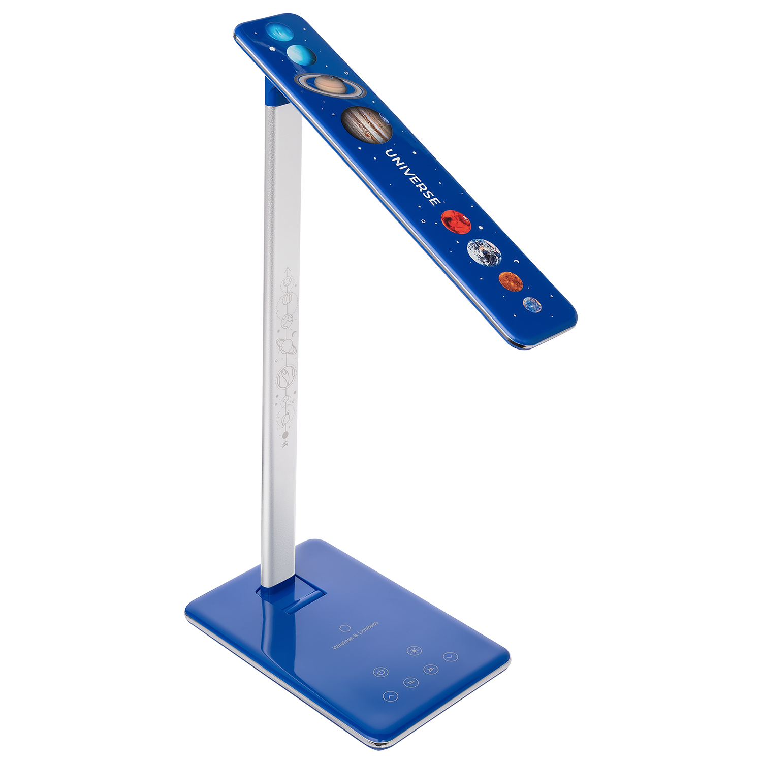 Настольная лампа c беспроводной зарядкой Люмос Ультрамарин (Lumos Ultramarine), синяя