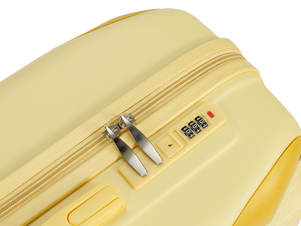 Чемодан TORBER В Отпуск, желтый, ABS-пластик, 42 х 26 х 65 см, 55 л, 3 кг