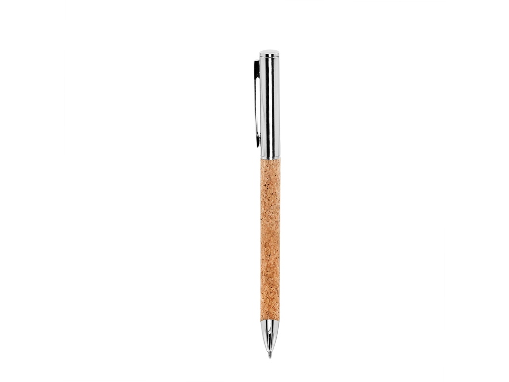 Ручка шариковая ARTUR из металла и пробки, бежевый/серебристый