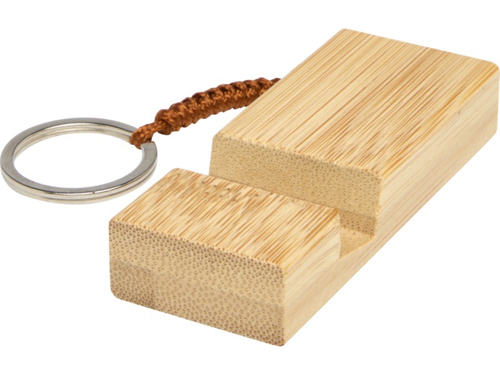 Bosona бамбуковый держатель для мобильного телефона с брелком, натуральный