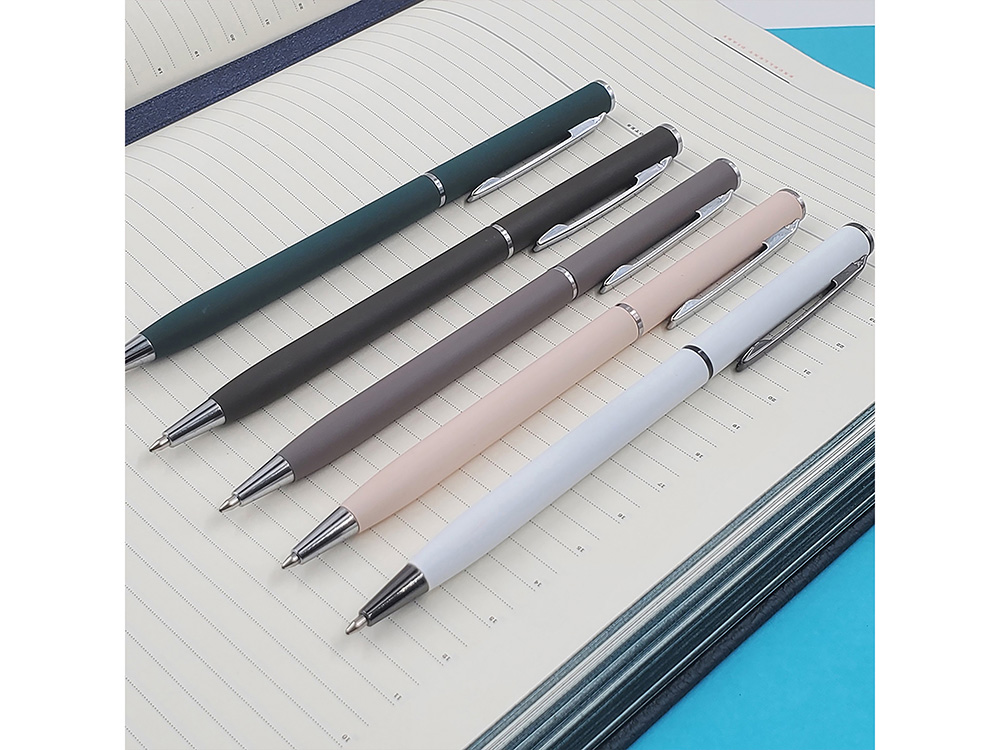 Ручка шариковая автоматическая BrunoVisconti® PALERMO цвет корпуса серый, soft-touch, 0.7 мм