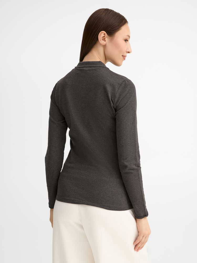 Рубашка поло женская с длинным рукавом Perfect LSL Women черный меланж, размер S