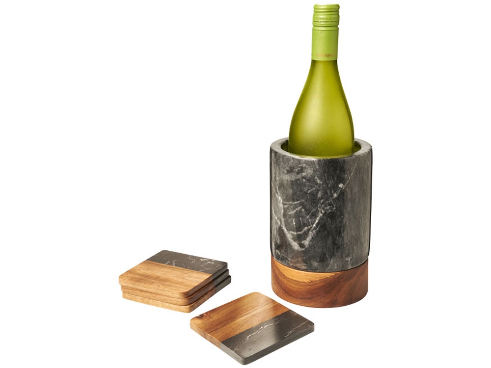 Охладитель для вина Harlow из мрамора и древесины, дерево,серый
