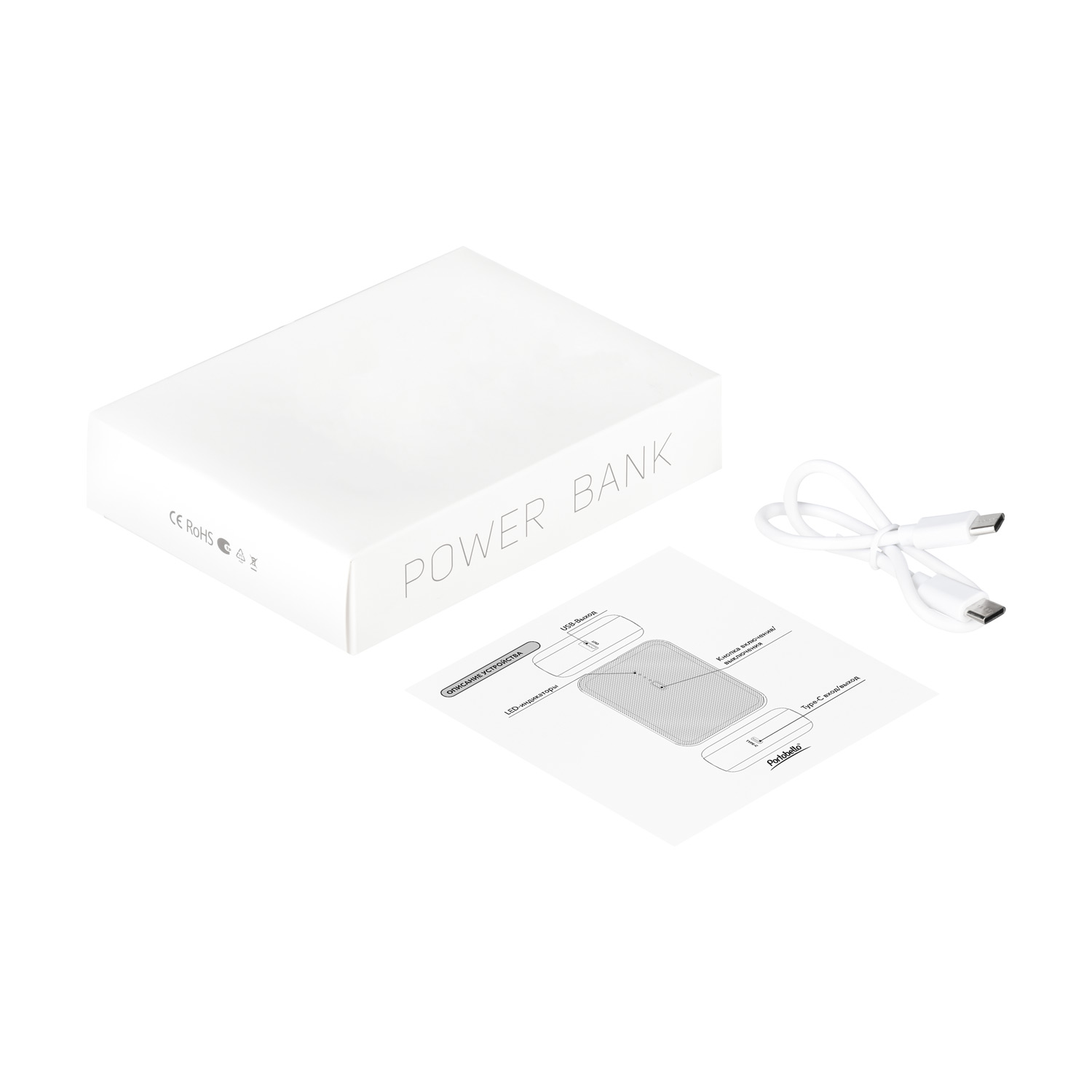 Внешний аккумулятор с функцией быстрой зарядки Формула (Formula) 10000 mAh, белый