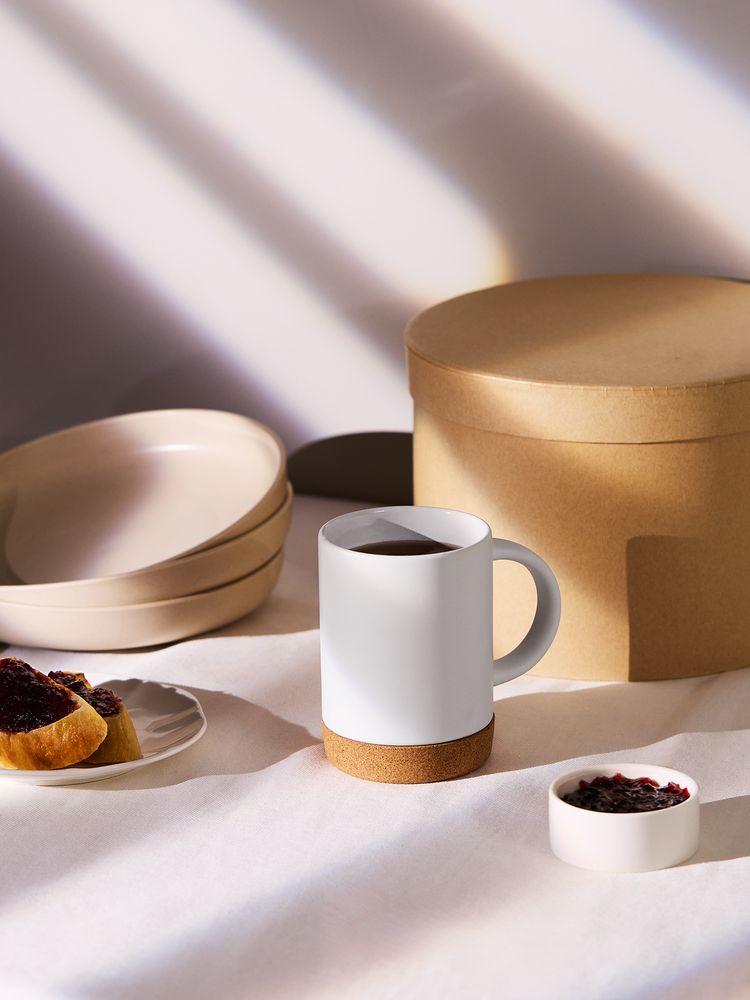 Кружка с пробковой подставкой Corky для сублимационной печати, матовая