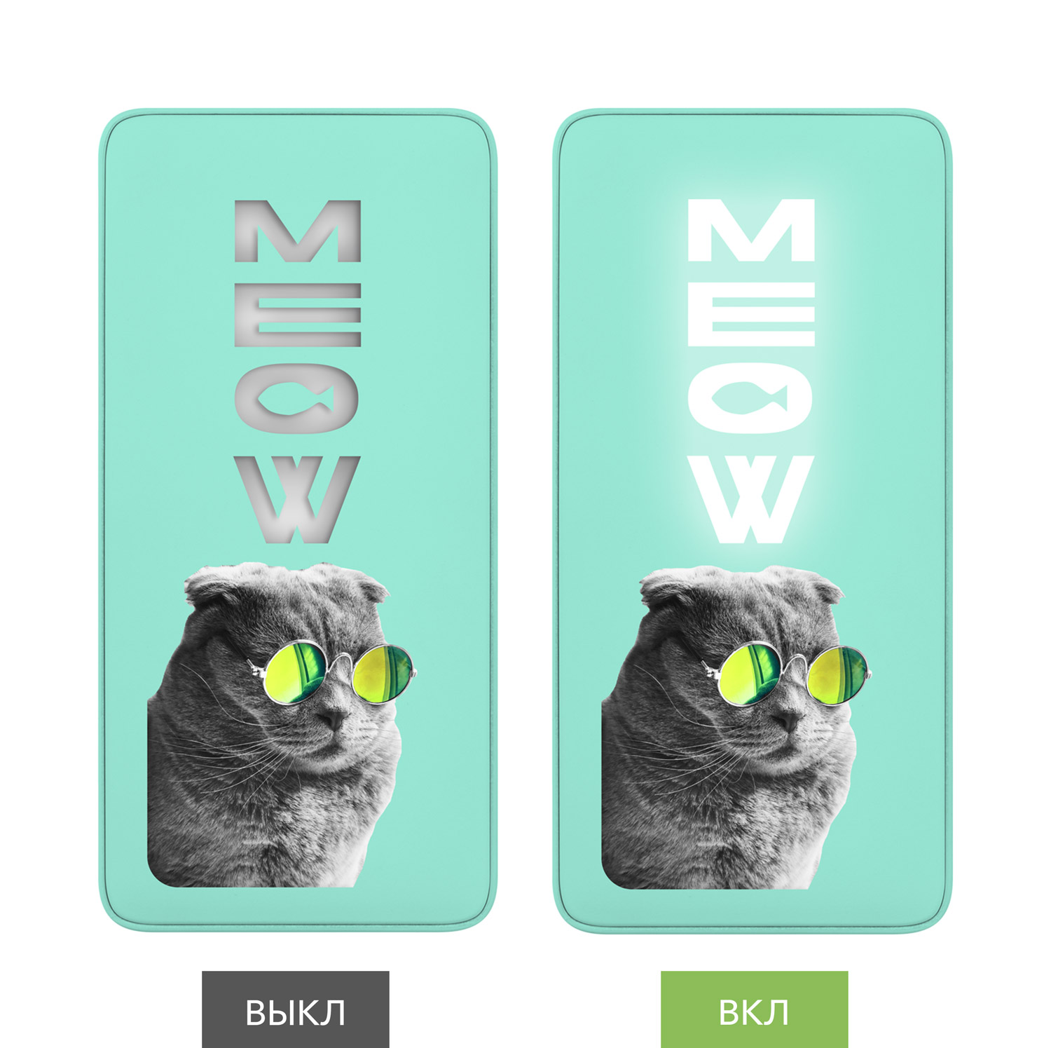 Внешний аккумулятор с подсветкой Анкор Плюс PD (Ancor PD Plus) 10000 mAh, бирюзовый