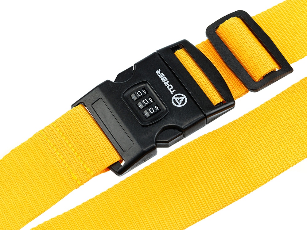 Ремень для чемодана Torber, желтый, 182 х 5 см