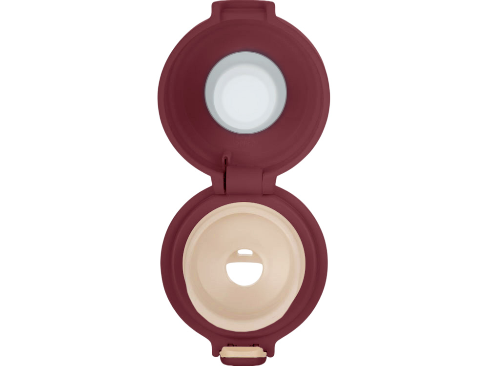 Вакуумная термокружка Waterline c кнопкой Guard, 400 мл, тубус, бургунди