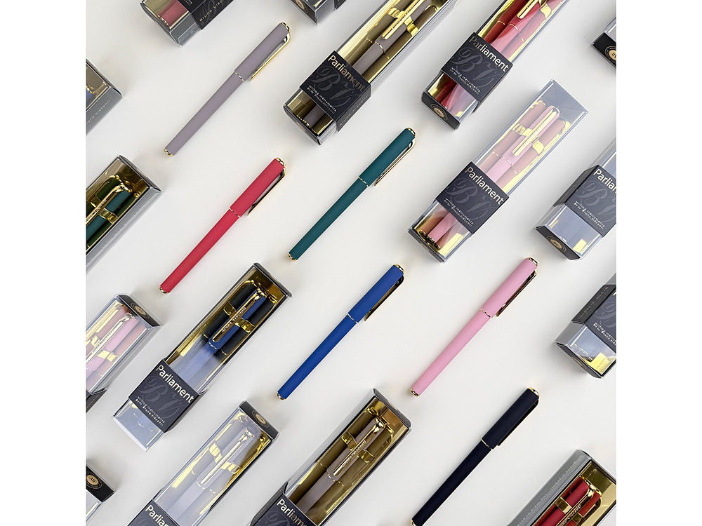 Ручка пластиковая шариковая Parliament, 0,7 мм, синие чернила, серый/золотистый