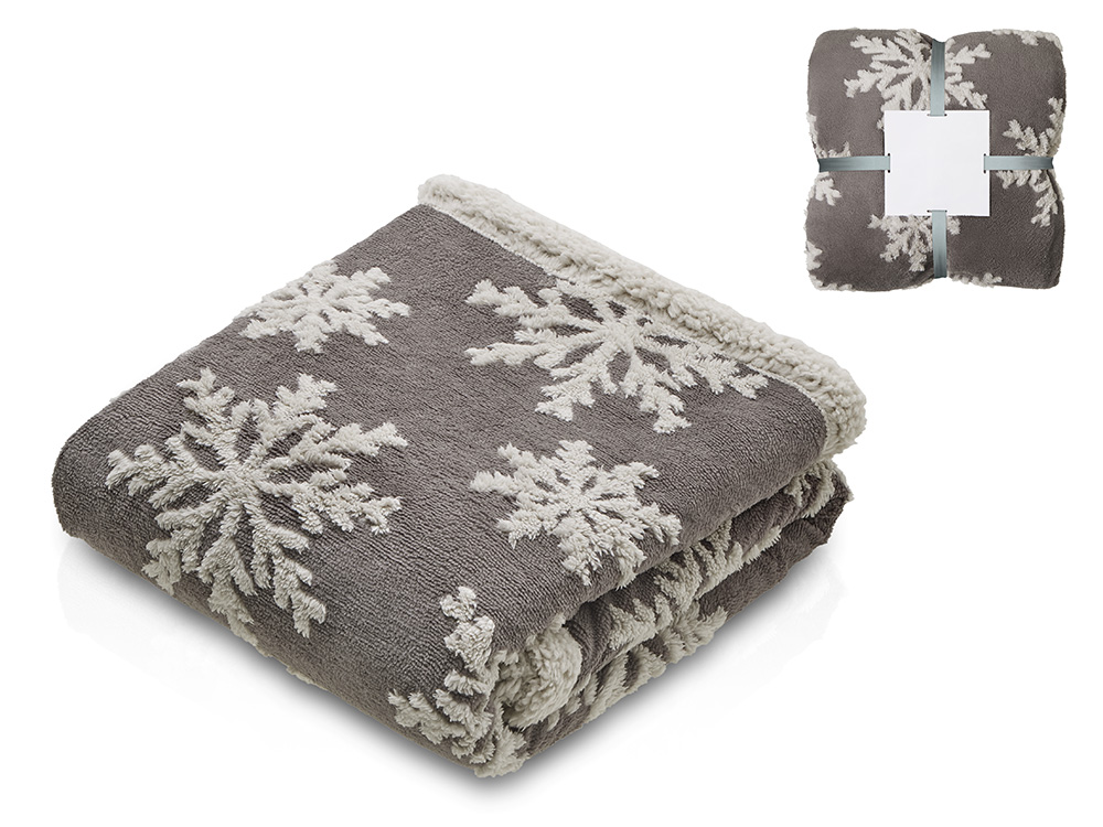 Плед Snowflake новогодний с капюшоном с логотипом  | Print Logo