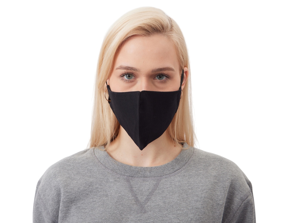 Хлопковая защитная маска для лица многоразовая анатомической формы без шва