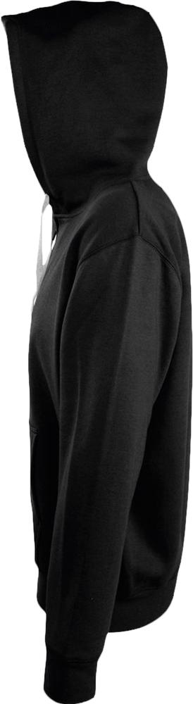 Толстовка мужская на молнии Soul men 290 с контрастным капюшоном черная, размер 3XL