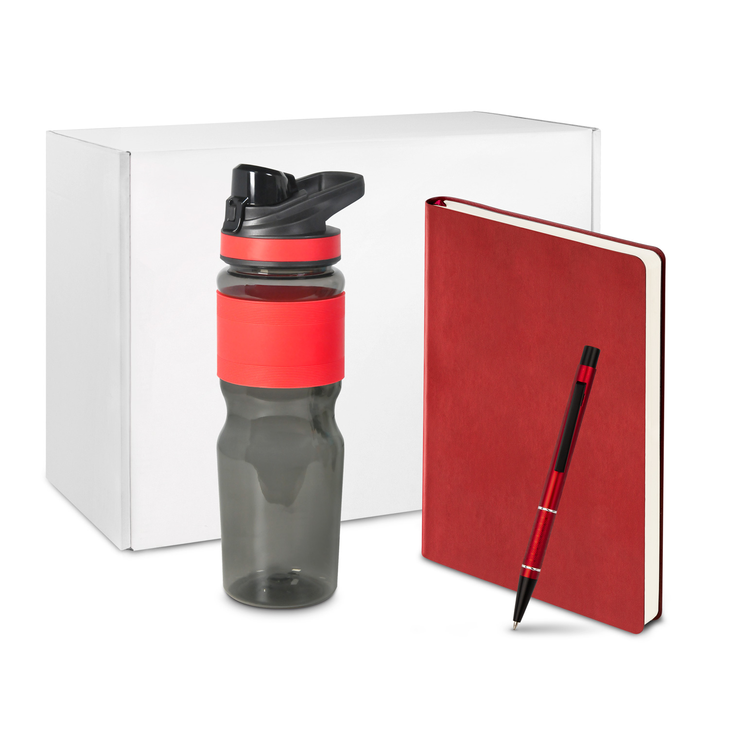 Подарочный набор Portobello красный в малой универсальной подарочной коробке (Спортбутылка, Ежедневник недат А5, Ручка) фото на сайте Print Logo.
