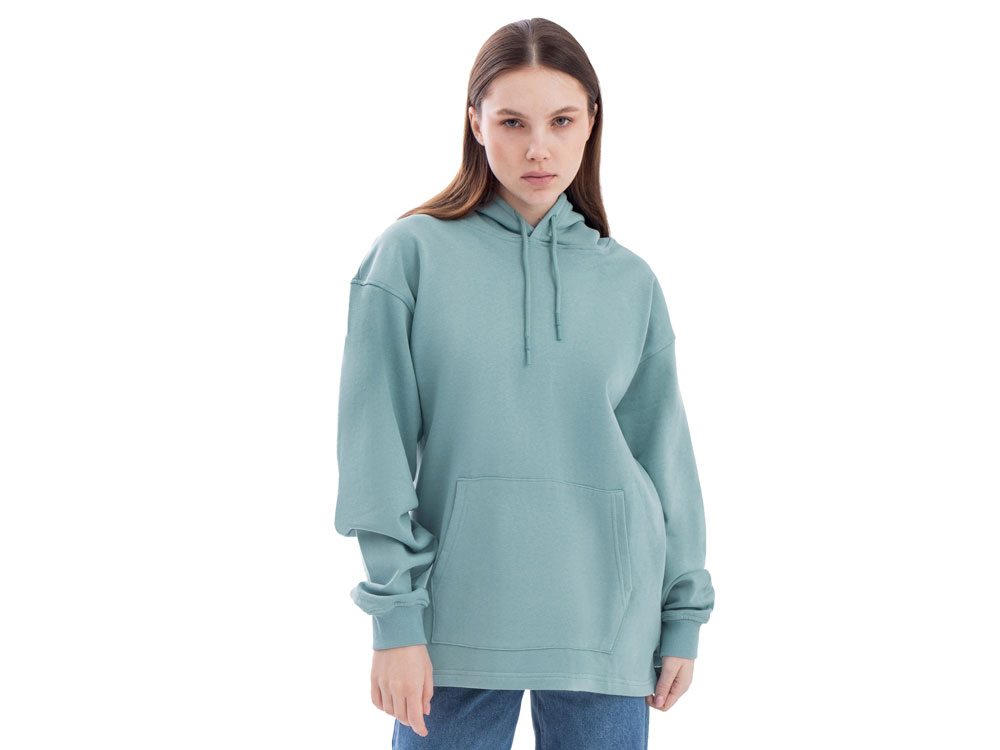 Худи оверсайз Alpha.01 унисекс, пыльный бирюзовый