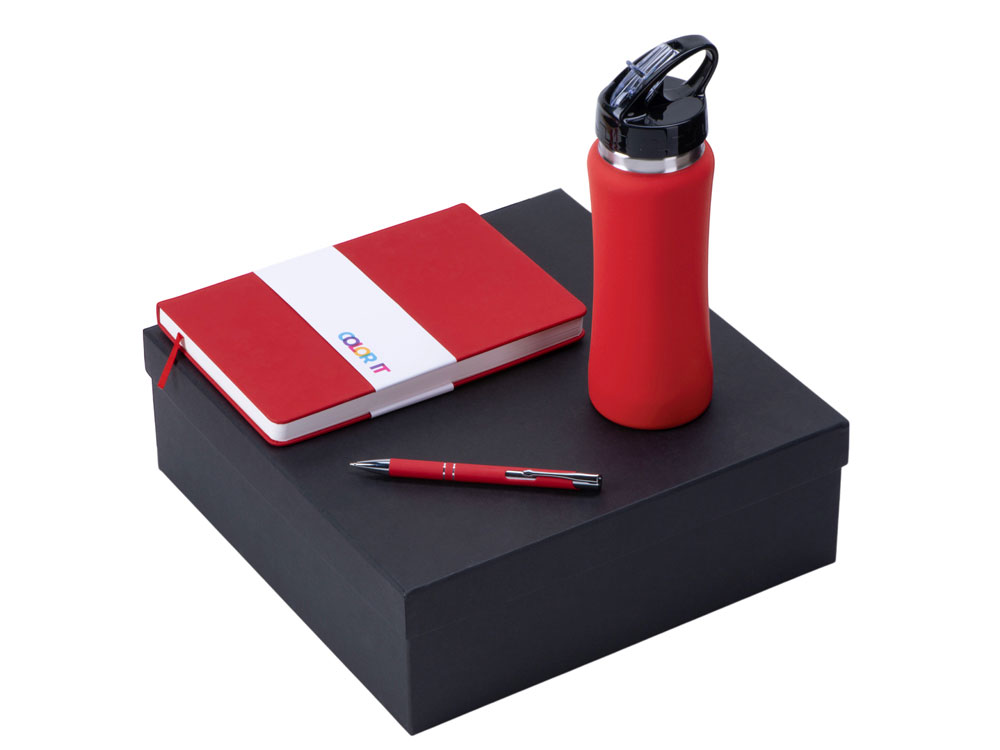 Подарочный набор Color it с блокнотом, металлической ручкой и бутылкой с логотипом  | Print Logo