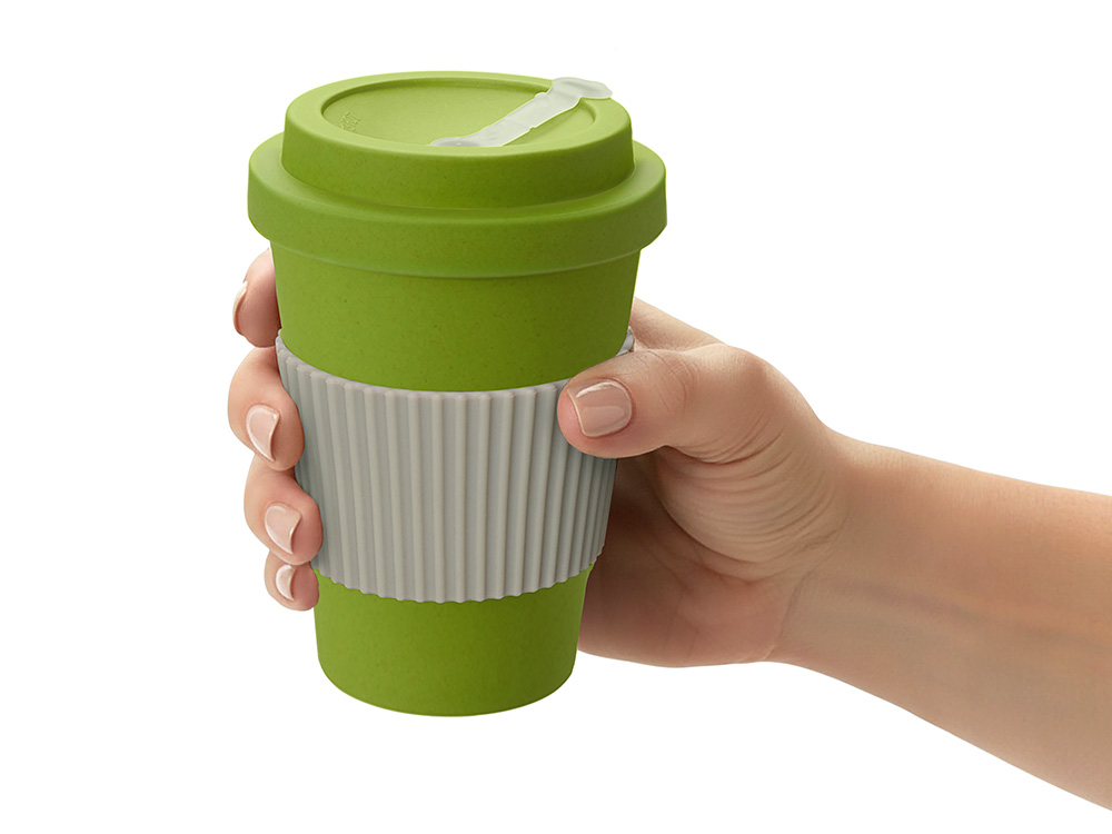 Термокружка Muffin из натуральных волокон, зеленое яблоко (Р)