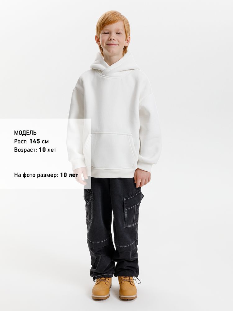 Худи детское оверсайз Junipero, молочное, 12 лет