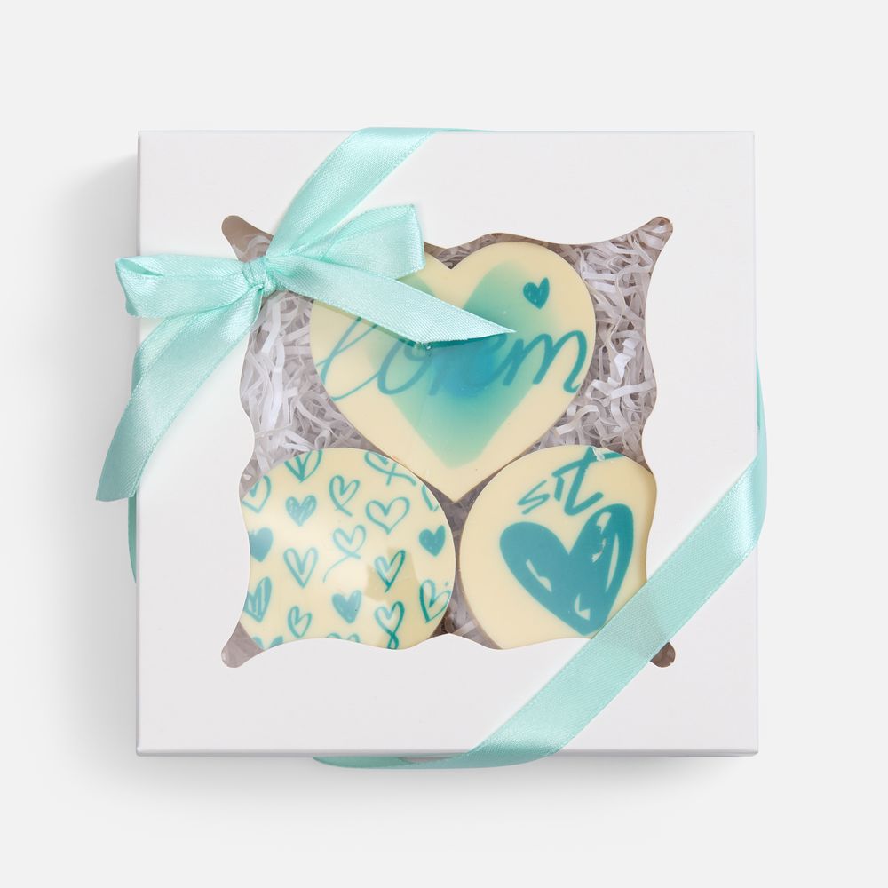 Набор из 3 печений Dream White с логотипом сделано в России | Print Logo