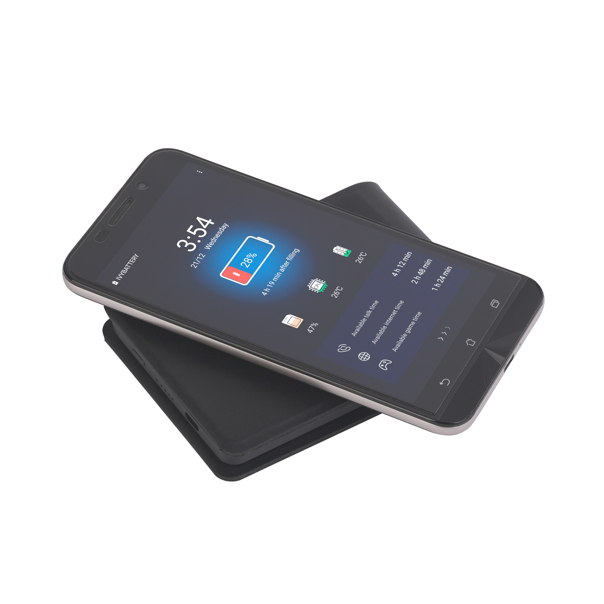 Портмоне со cъёмным (на магните) беспроводным зарядным устройством 3000 mAh фото на сайте Print Logo.