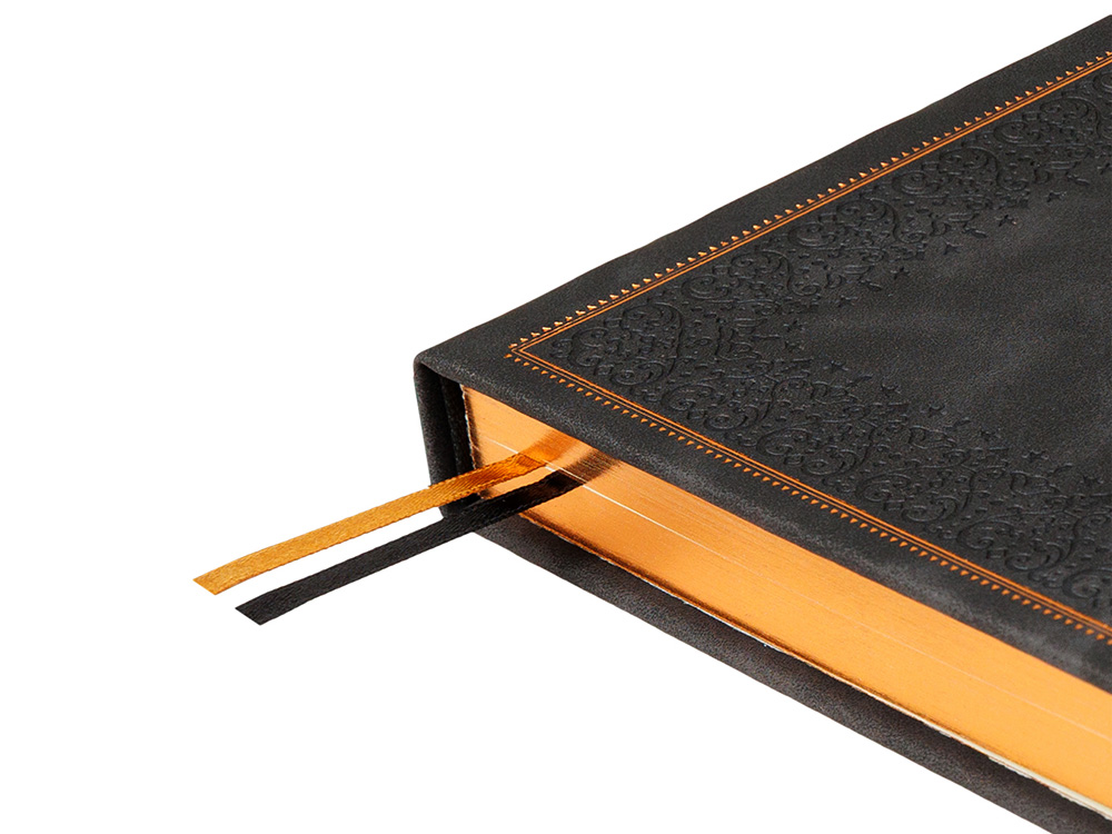 Ежедневник недатированный А5 Royal, черный с бронзовым срезом