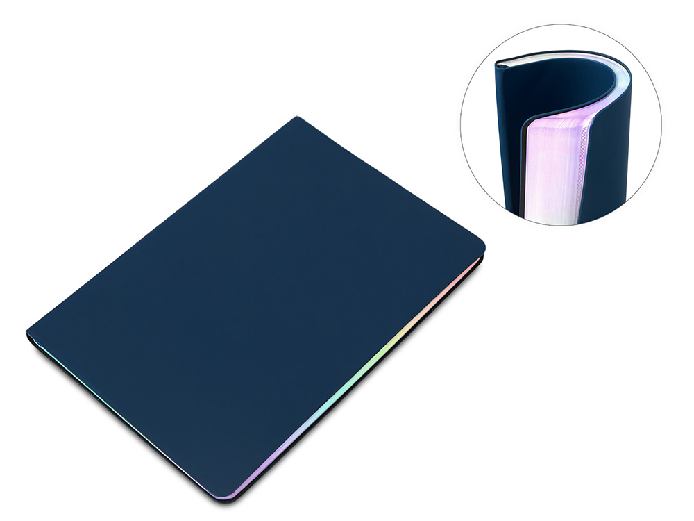 Блокнот А5 в гибкой обложке Fellini с голографическим срезом с логотипом Lettertone | Print Logo