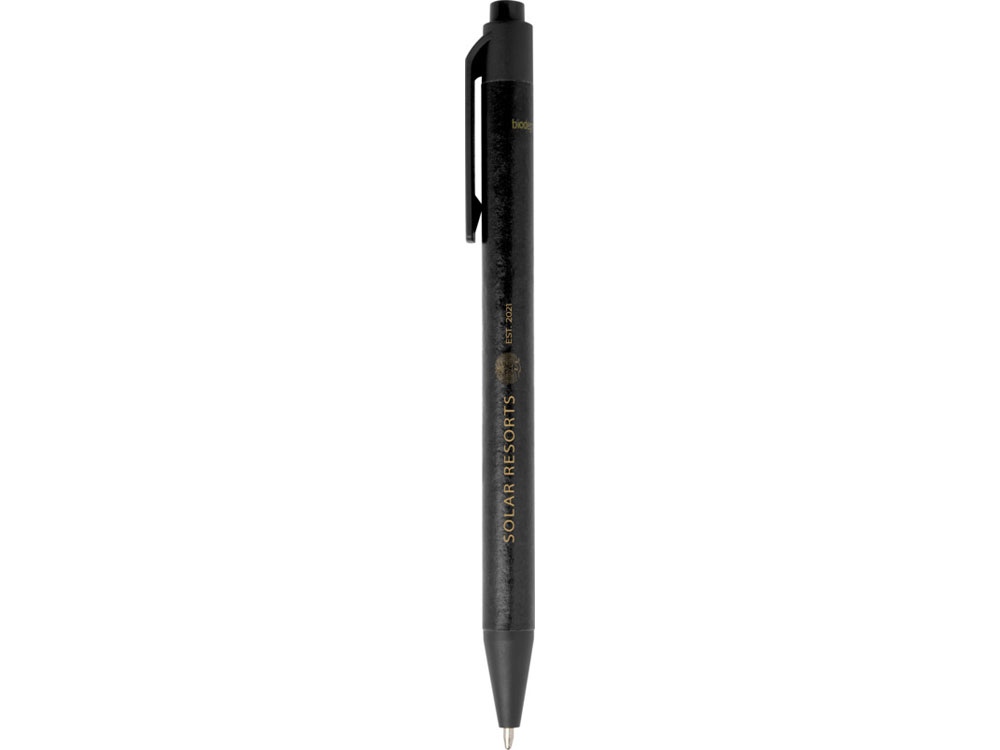 Одноцветная шариковая ручка Chartik из переработанной бумаги с матовой отделкой, сплошной черный