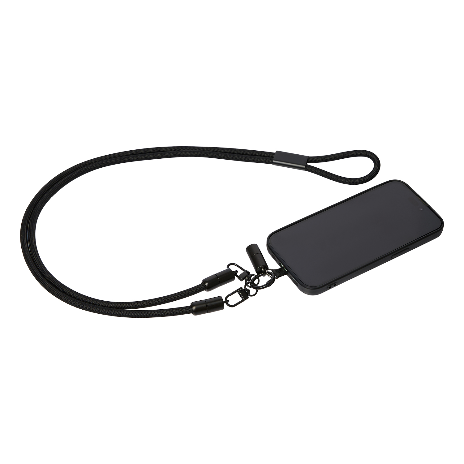 Кабель-ланьярд Voltrix, черный фото на сайте Print Logo.